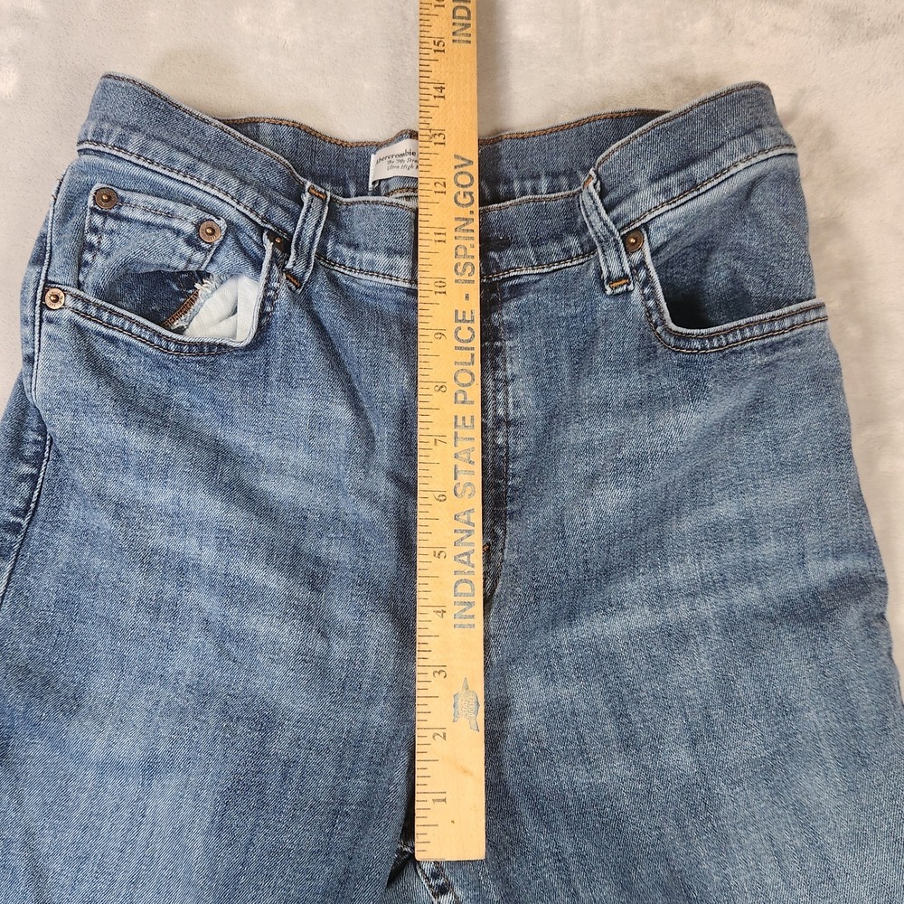Abercrombie & Fitch Ultra High Rise The 90s Straight Black Jeans‎ Size 29 8R - Picture 3 of 7